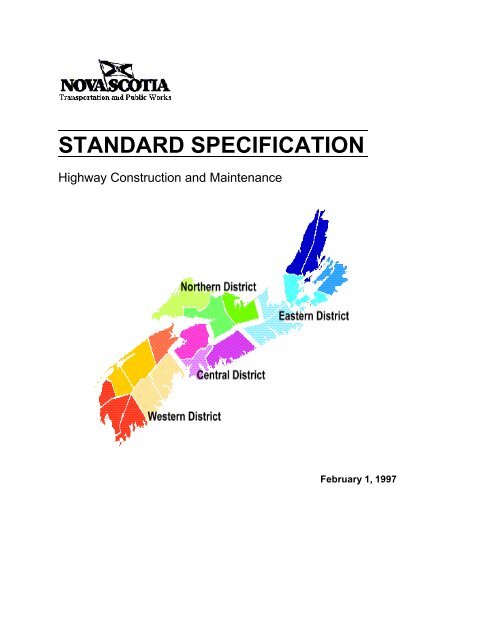 Standard Specification Manual - Government of Nova Scotia