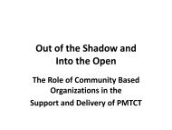 The Role of Community Based Organizations in the Support