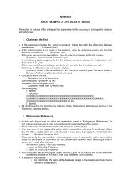Appendix II SHORT EXAMPLE OF APA RULES (6th Edition) The ...