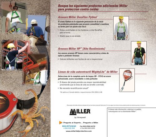 Miller Scorpion/Opciones del conector - Miller Fall Protection