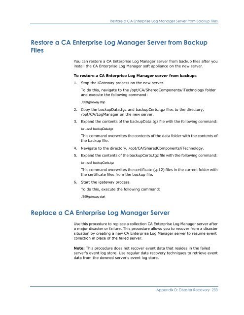 Installing CA Enterprise Log Manager - CA Technologies