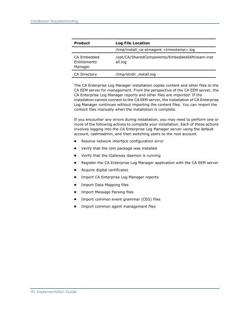 Installing CA Enterprise Log Manager - CA Technologies
