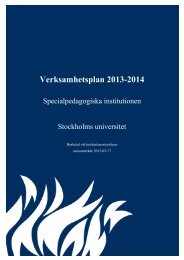 Verksamhetsplan 2013-2014 - Specialpedagogiska institutionen