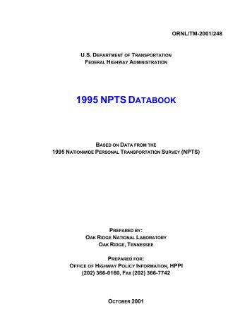 1995 NPTS Databook - National Household Travel Survey - Oak ...