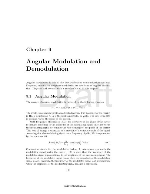 Angular Modulation and Demodulation