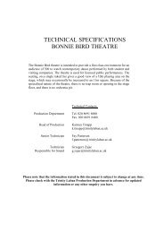 Bonnie Bird Theatre Technical Specification (Pdf 74KB) - Laban