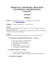 ADVANCED MEDICINAL CHEMISTRY I - Department of Medicinal ...