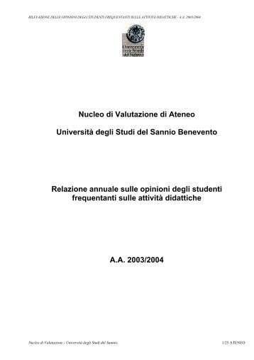 Relazione Generale - Università degli Studi del Sannio