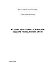 La spesa per il turismo in Basilicata: soggetti, risorse, finalitÃ , effetti