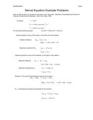 Nernst Equation Example Problems - These Pages Have Moved