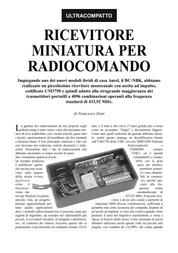 RICEVITORE MINIATURA PER RADIOCOMANDO - Futura Elettronica