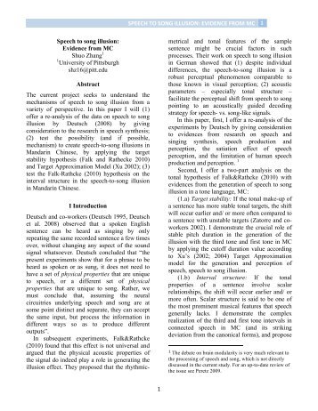 Speech to Song Illusion: Evidence from Mandarin Chinese
