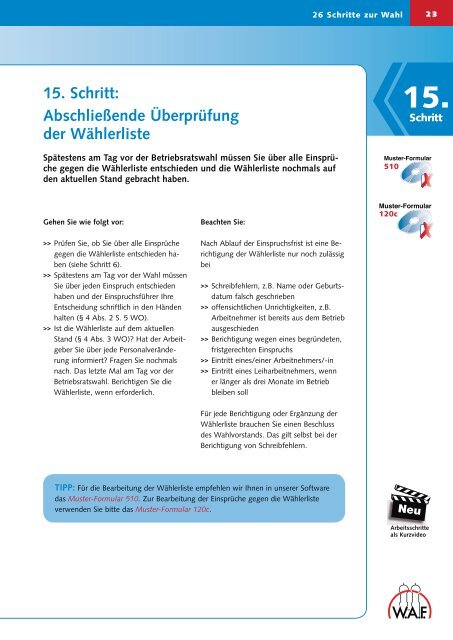 BR-Wahl Handbuch - WAF