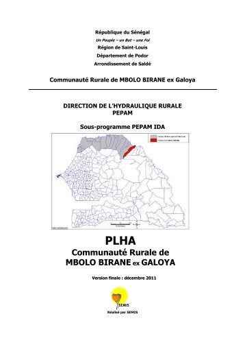 Communauté Rurale de MBOLO BIRANE ex GALOYA - pepam