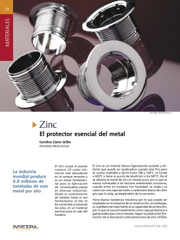 Materiales - Zinc El protector esencial del metal (356 kb)