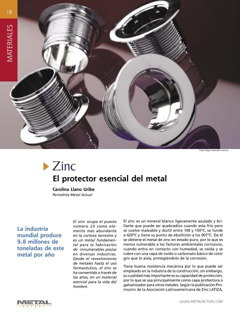 Materiales - Zinc El protector esencial del metal (356 kb)