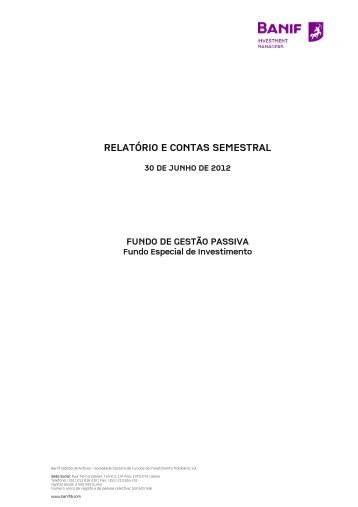 RelatÃ³rio e Contas Semestral 2012 - Banif