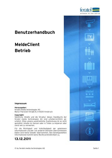 Elektronisches Meldewesen, Handbuch Vollversion - Obergoms