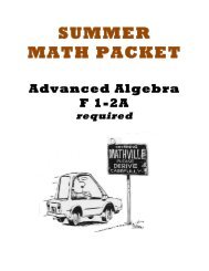 SUMMER MATH PACKET
