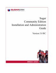 Sugar Community Edition Installation and ... - SugarForge