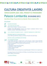 CULTURA CREATIVITÃ LAVORO