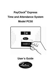 PayClock Express Time and Attendance System Model PC50 User's ...