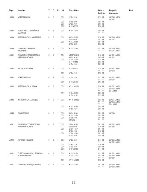 GuÃ­a de Cursos y Horarios