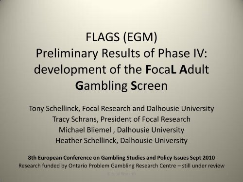 FLAGS - European Association for the Study of Gambling