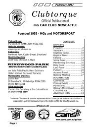 Feb 2011 - MG Car Club Newcastle