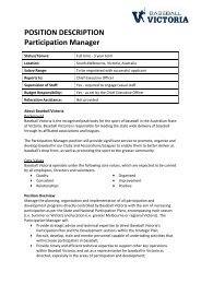 POSITION DESCRIPTION Participation Manager - Sports ...