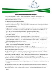 Rules & regulations of Ramadan football tournament ... - Aspire Zone