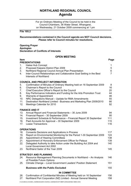 Complete agenda for October 2009 Council Meeting (pdf, 1610KB)