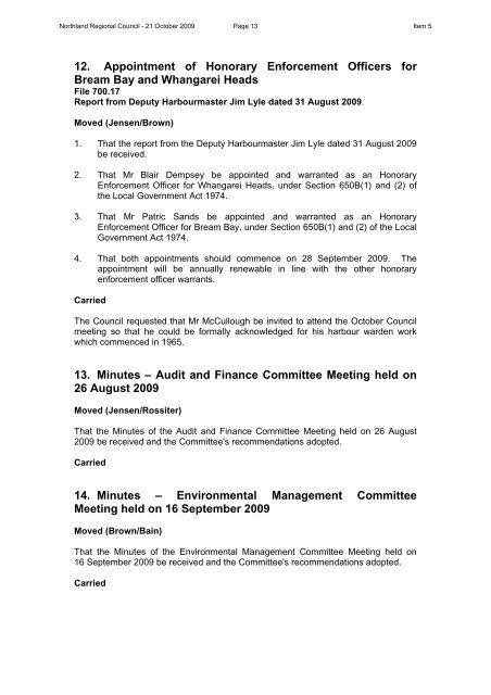 Complete agenda for October 2009 Council Meeting (pdf, 1610KB)