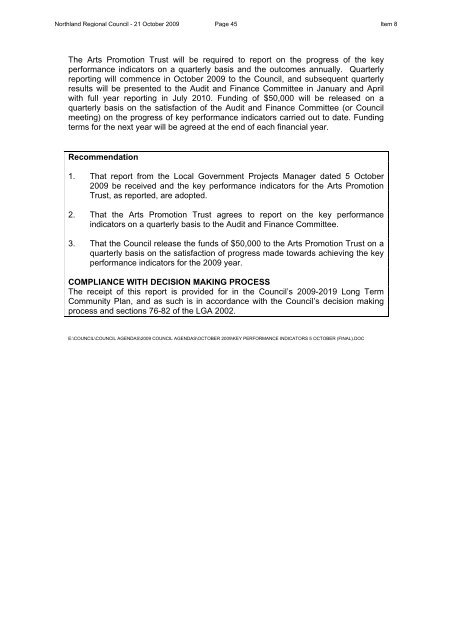 Complete agenda for October 2009 Council Meeting (pdf, 1610KB)