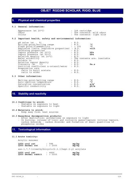 Objet RGD240 Scholar Rigid Blue_Version_2_EU - Laser Lines Ltd.