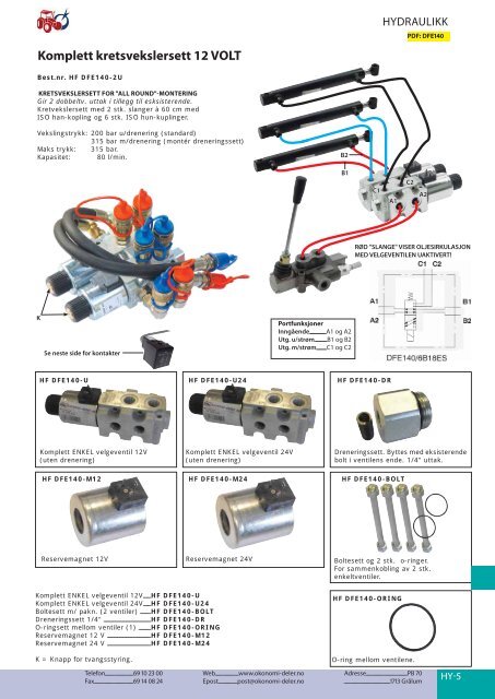 Komplett kretsvekslersett 12 VOLT