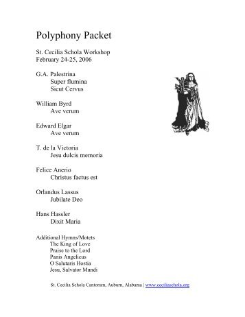 Polyphony Packet 2006 - St. Cecilia Schola Cantorum