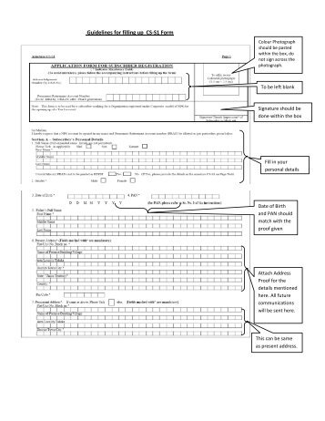 Guidelines for filling up CS-S1 Form - CRA