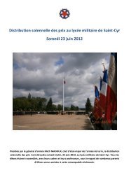 Distribution solennelle des prix au lycÃ©e militaire de Saint-Cyr ... - AET