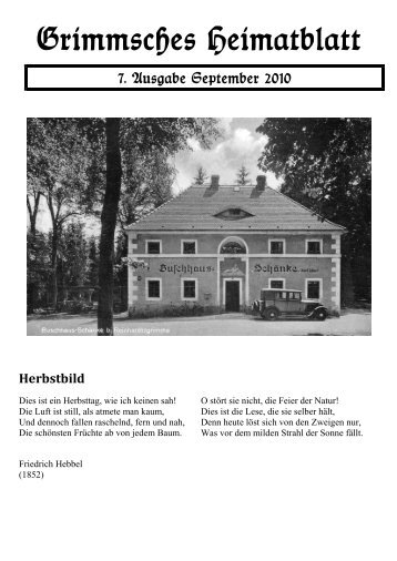 Grimmsches Heimatblatt Nr. 7 - Reinhardtsgrimma