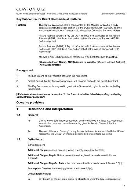 Direct Deed - Department of Treasury - The Western Australian ...