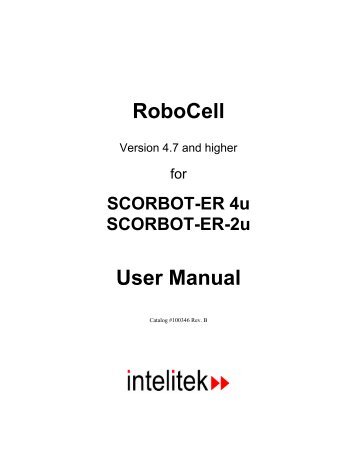 RoboCell User Manual - Intelitek Downloads