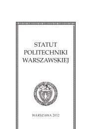 statut politechniki warszawskiej - BIP PW - Politechnika Warszawska