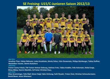 SE Freising: U15/C-Junioren Saison 2012/13 - jfgwittelsbacherland.de