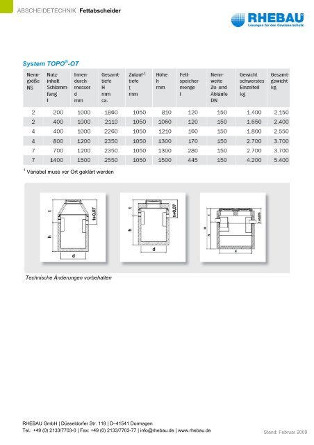 Technische Produktinformation - Rhebau GmbH