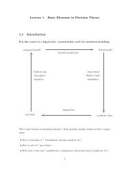 Lecture 1 Basic Elements in Decision Theory 1.1 Introduction