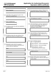 Application for Authorised Economic Operators (AEO) certificate