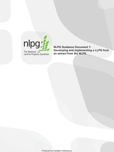 NLPG Guidance Document 1: Developing and ... - Iahub.net