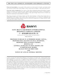 sany heavy equipment international holdings company limited ä¸ä¸ ...