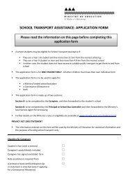 School Transport Assistance: Application Form